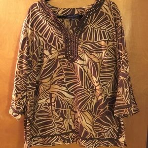 Plus-size Jones New York tunic with 3/4 sleeves